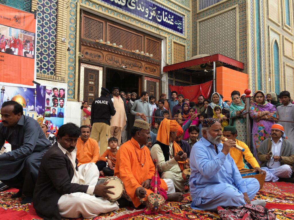 Sindhi Folk Sufi performers at Lal Shahbaz Qalandar in Sehwan Sharif