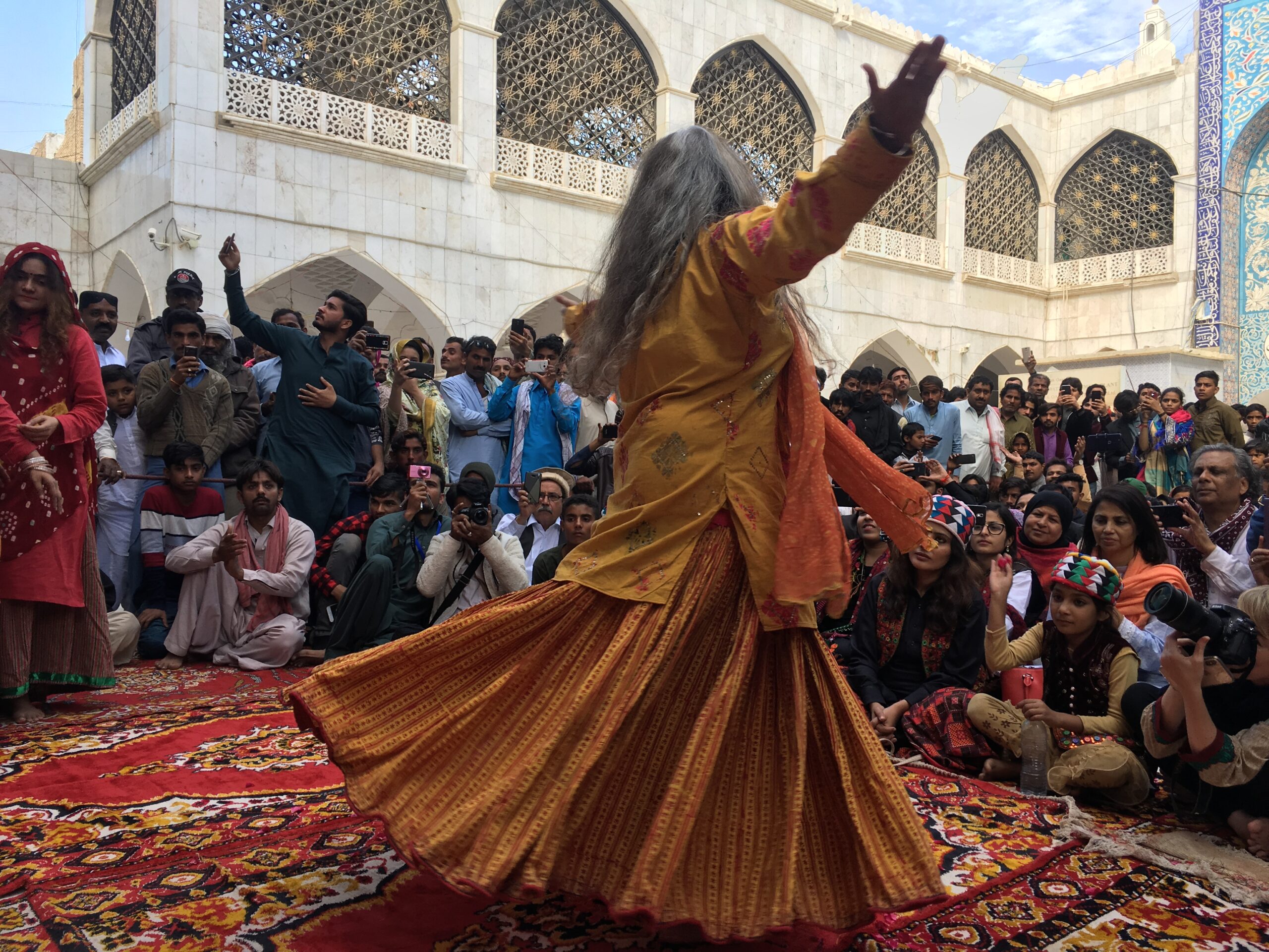 eminist activist artist Sheema Kermani performing in the Sufi shrine of Lal Shahbaz Qalandar in Sindh, Pakistan, 2019