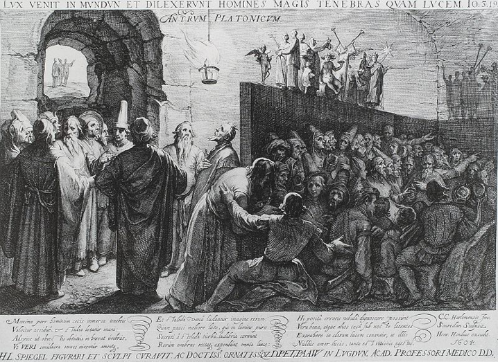 Platons Höhlengleichnis (Kupferstich), Jan Saenredam, 1604